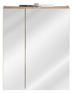 Szafka łazienkowa CAPRI 842 60 cm dąb z lustrem