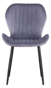 EMWOmeble Krzesło welurowe szare ART223C / nogi czarne