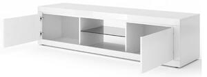 Biały stolik pod telewizor w połysku 180cm
