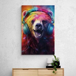 Obraz niedźwiedź ze słuchawkami