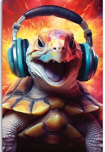 Obraz żółw ze słuchawkami
