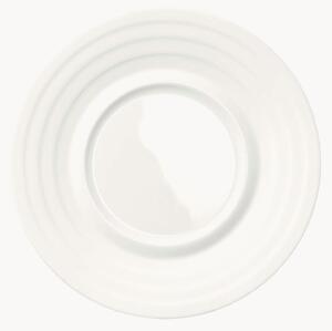 Komplet spodków z porcelany kostnej Cross White, 6 elem