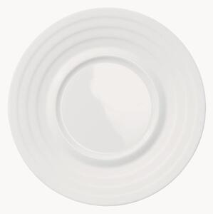 Komplet spodków z porcelany kostnej Cross White, 6 elem