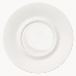 Komplet spodków z porcelany kostnej Cross White, 6 elem