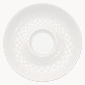 Komplet spodków z porcelany kostnej Cross White, 6 elem