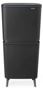 Ciemnoszary plastikowy kosz na śmieci 25+10+10 l do segregacji odpadów SortUp Recycle Hi – Brabantia