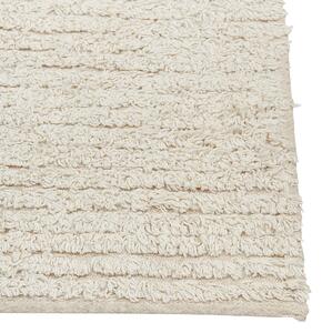 Dywan bawełniany tkany geometryczny wzór 80 x 150 cm beżowy Tezpur Beliani