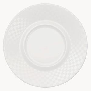 Komplet spodków z porcelany kostnej Cross White, 6 elem