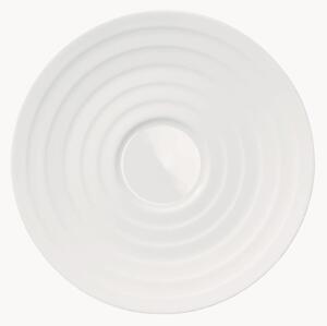 Komplet spodków z porcelany kostnej Cross White, 6 elem