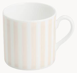 Komplet filiżanek do espresso z porcelany kostnej Pastel Stripes, 6 elem