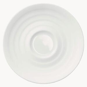 Komplet spodków z porcelany kostnej Cross White, 6 elem