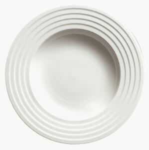 Komplet talerzy głębokich z porcelany kostnej Fine Dining Relief, 6 elem