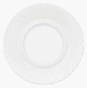 Komplet spodków z porcelany kostnej Cross White, 6 elem