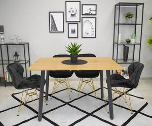 Czarne nowoczesne krzesło kuchenne tapicerowane - Sarema 3X