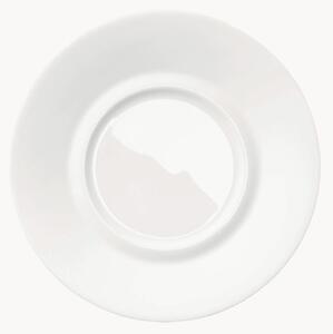 Komplet spodków z porcelany kostnej Cross White, 6 elem
