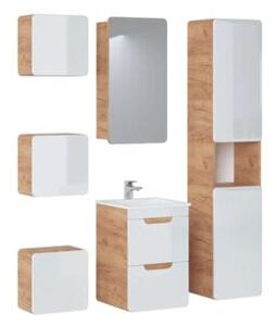 Szafka łazienkowa ARUBA 842 40 cm dąb z lustrem