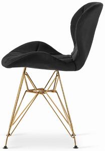 Czarne nowoczesne krzesło kuchenne tapicerowane - Sarema 3X