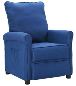 Fotel rozkładany, niebieski, obity tkaniną
