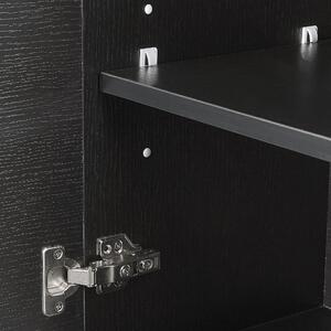 Szafka łazienkowa wisząca 3 półki drzwiczki czarna Bilbao Beliani