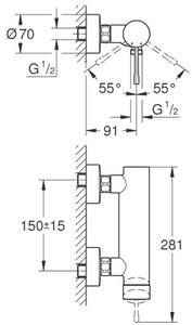 Bateria natryskowa GROHE Essence 33636001 Chrom