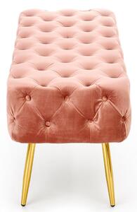 Różowa pikowana ławka do przedpokoju - Eliso
