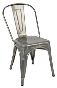 Metalowe krzesło do salonu srebrne - Riki 3X