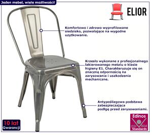Metalowe krzesło do salonu srebrne - Riki 3X