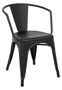Industrialne krzesło do jadalni czarne - Riki 4X