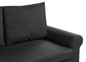 Sofa rozkładana czarna poliester 2-osobowa kanapa retro Silda Beliani