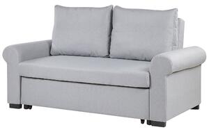 Sofa rozkładana jasnoszara poliester 2-osobowa kanapa retro Silda Beliani