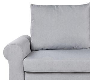 Sofa rozkładana jasnoszara poliester 2-osobowa kanapa retro Silda Beliani