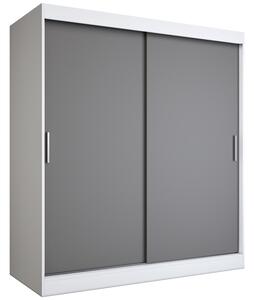 Szafa przesuwna 180 cm biel + antracyt E1-L44