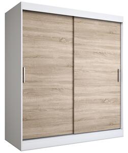 Szafa przesuwna 180 cm biel + dąb sonoma E7-P43