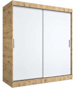 Szafa przesuwna 180 cm dąb artisan + biały G3-Z55
