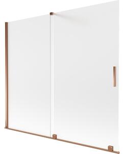 Mexen Velar parawan nawannowy 2-skrzydłowy rozsuwany 180 x 150 cm, szron, różowe złoto - 896-180-000-31-60