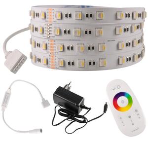 Zestaw taśma LED 24V 5m RGB+4000K IP20 pilot, zasilacz, sterownik 319289 Polux
