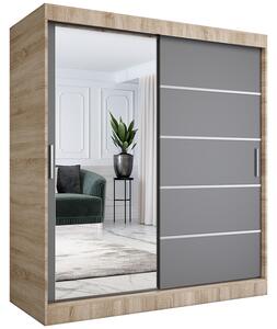 Szafa przesuwna 180 cm dąb sonoma + antracyt E8-B72