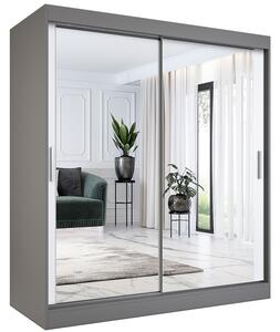 Szafa przesuwna z lustrem 180 cm antracyt + biały M9-T57