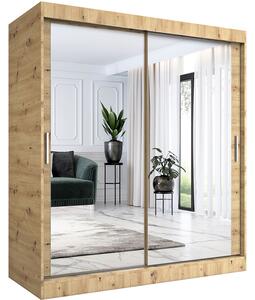 Szafa przesuwna z lustrem 180 cm dąb artisan C5-S16
