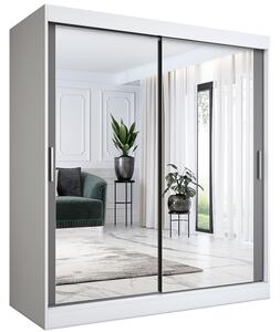 Szafa przesuwna z lustrem biel + antracyt 180 cm S8-E82