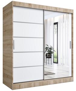 Szafa przesuwna 180 cm dąb sonoma + biały C1-M28