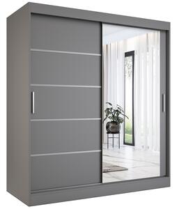 Antracytowa szafa przesuwna 180 cm M2-P02