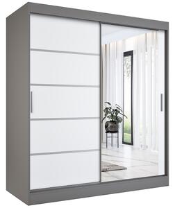 Szafa 180X200 Biały Przesuwna Antracyt + R3-M08