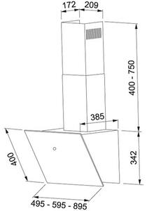 Okap FRANKE Vertis FVT 605 BK A Czarne szkÅo 580m3/h 67dB klasa A