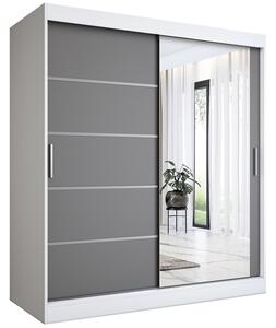 Szafa przesuwna 180 cm biel + antracyt P4-H86