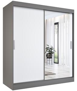 Szafa przesuwna antracyt + biały 180 cm K2-Z86