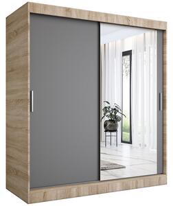 Szafa przesuwna dąb sonoma + antracyt 180 cm E7-F29