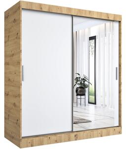 Szafa przesuwna dąb artisan + biały 180 cm S4-F54
