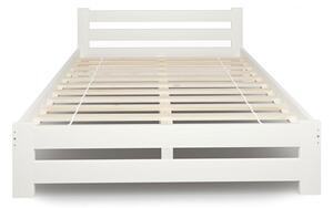 Białe dwuosobowe łóżko skandynawskie 160x200 - Zinos 3X