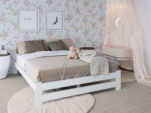 Białe łóżko sosnowe w stylu skandynawskim 120x200 - Zinos 3X